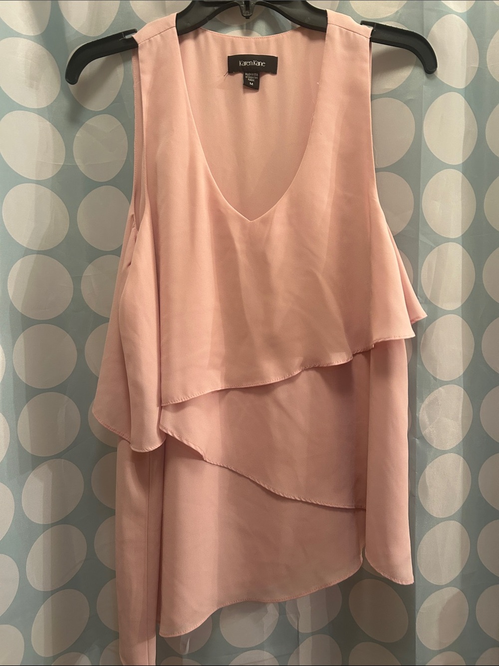 Karen Kane Blush Pink Layered V-Neck Sleeveless Camisole